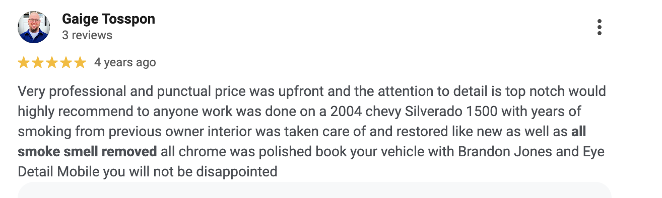 Gaige Tosspon 5-star Google review - 4 years ago